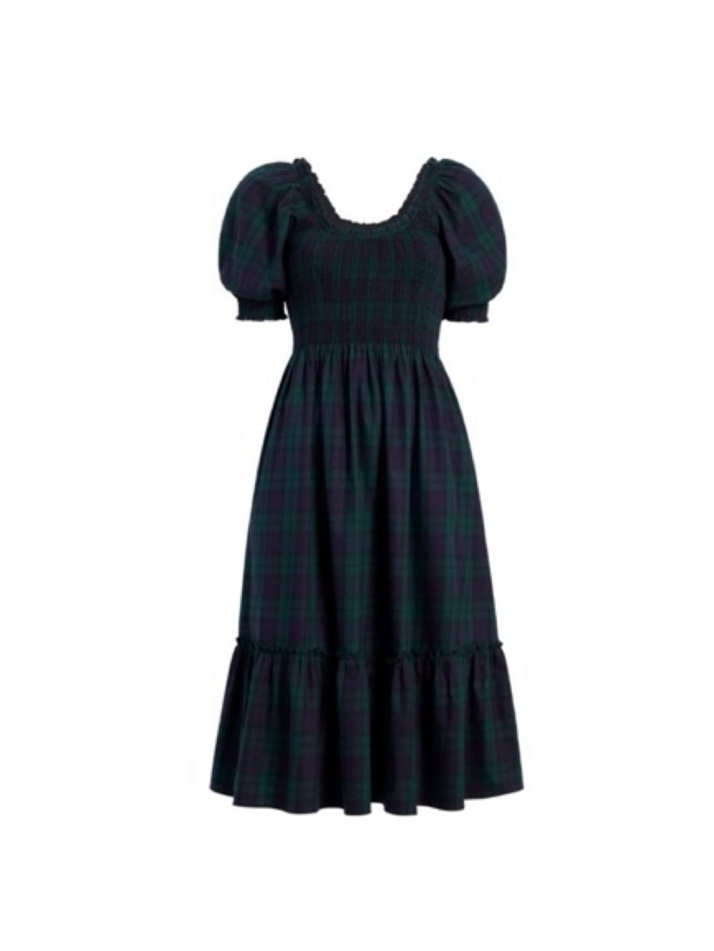 Hill House Louisa Dress in Blackwatch Tartan | size L